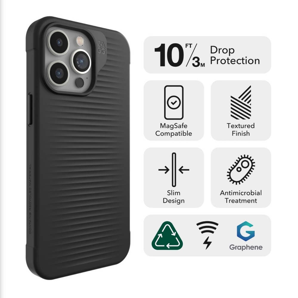 15 ProMax- Black durable, sturdy case. Strengthened with Graphene..